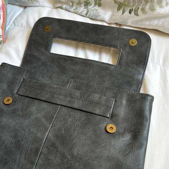 NEW Gray Vegan Leather Wristlet Clutch – Spacious & Stylish | $90 - Picture 6 of 10